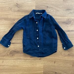 Janie and Jack boys Navy Blue Collared Shirt